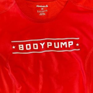 Reebok Les Mills BodyPump Red tshirt M fits like Small
